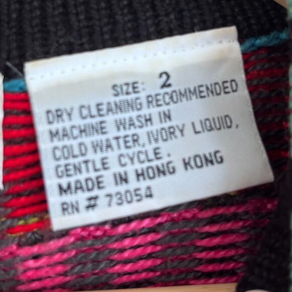 Vintage 90s Christine Foley Striped Cardigan Sweater Size 2 Lagenlook Oversized - Picture 8 of 8